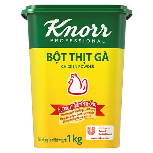 Knorr Bột Thịt Gà 1kg - Bột Thịt Gà Knorr cho vị gà nguyên bản nhờ vị ngọt thịt và thơm lâu, làm nền tảng cho mọi món ăn.